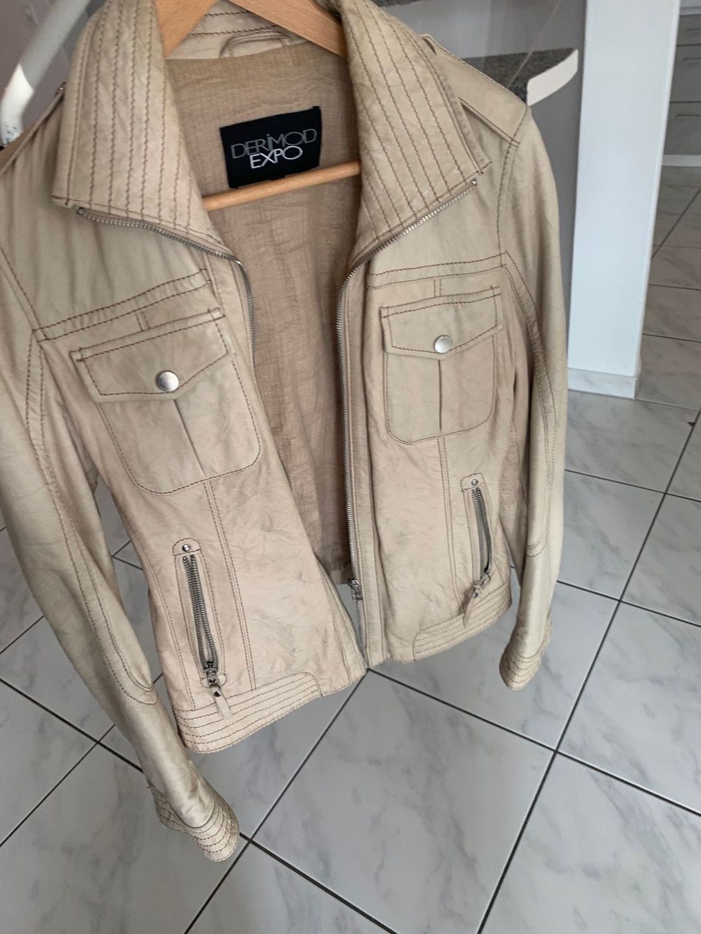 Giacche: Leder Jacke Ecru – Usato da Nuerensdorf venduto da gokden1336
