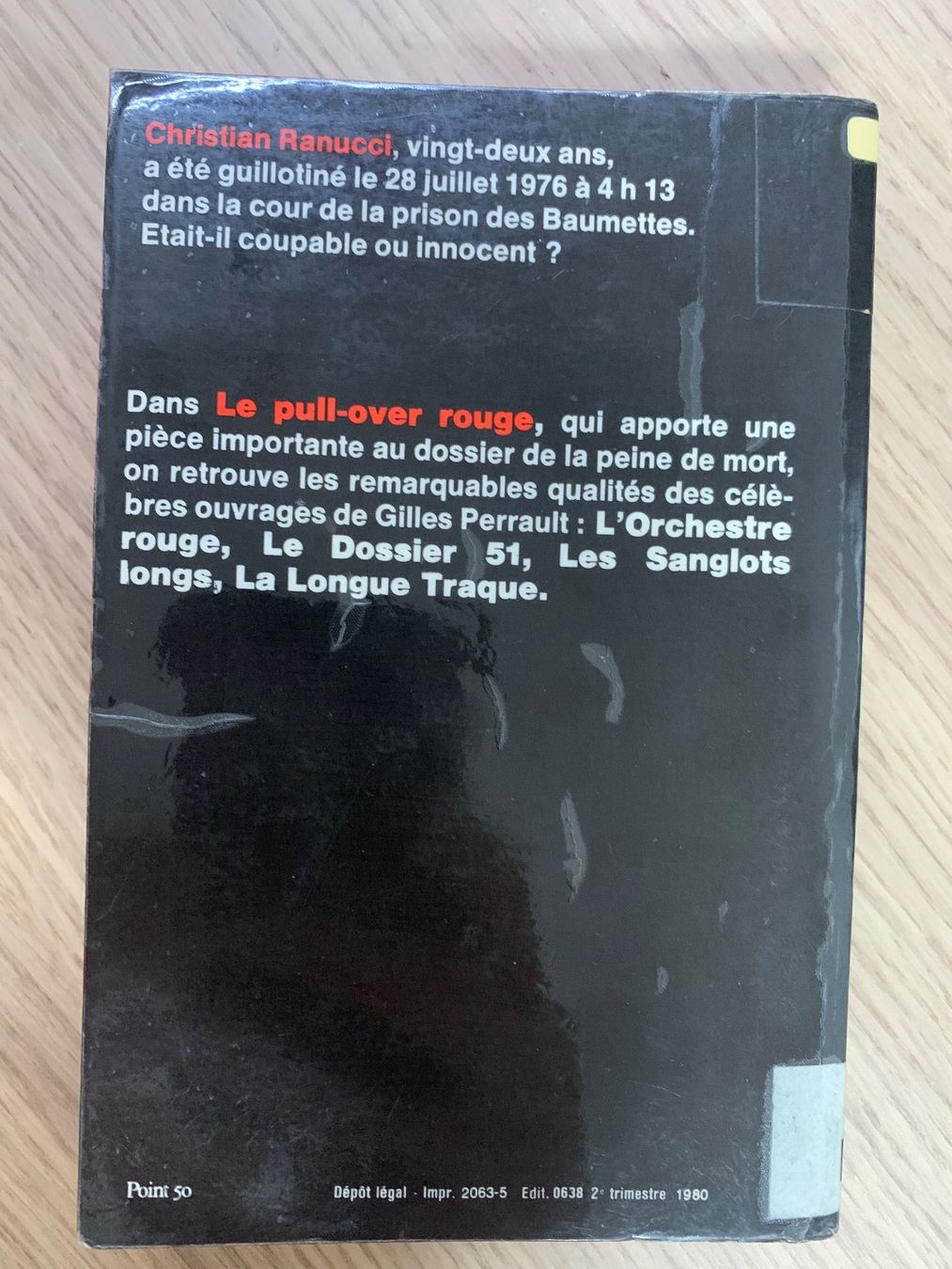 Libri: Gilles Perrault Le pull-over rouge – Usato da Meyrin venduto da cak_5np9 1