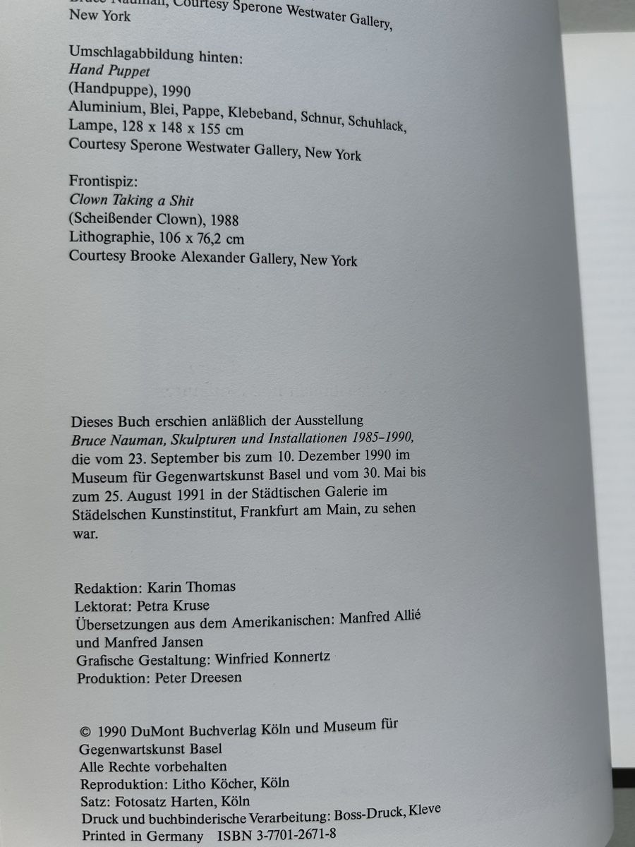 Libri: Bruce Nauman Sculptures & Installations 1985-1990, Book! – Usato da Zürich venduto da Coffeetable88 2