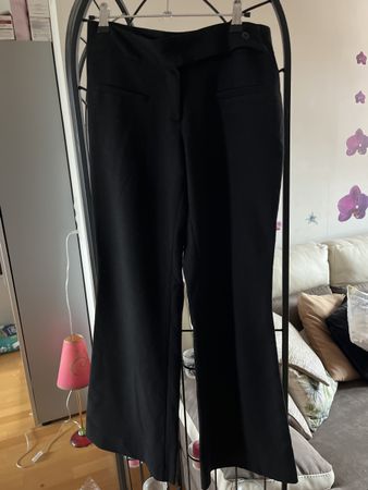 Pantalon noir petite Xanaka taille haute jambes larges 36