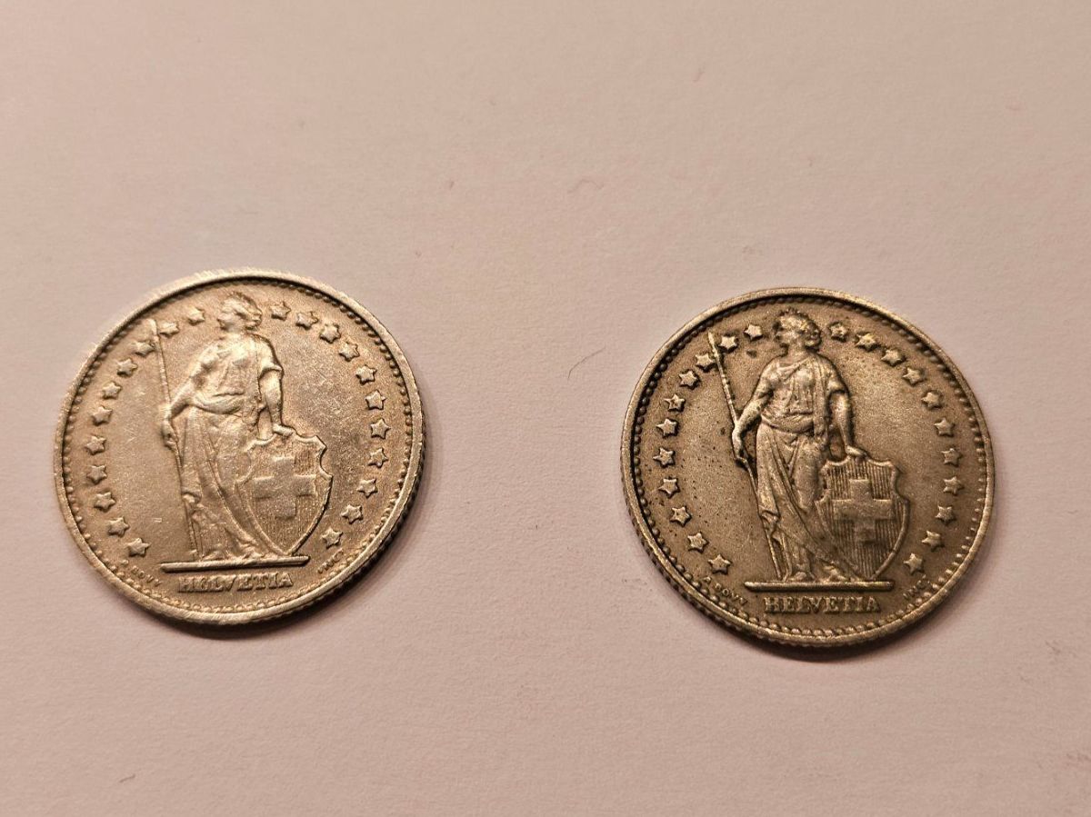 Tutti le monete: 1 Franken, 1968, 2 Stk. – Usato da Trachslau venduto da Daniel12766 1
