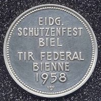 Schützenmedaille CH Silber Eidg. Schützenfest BIEL "1958"