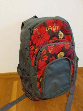 Dakine Schulrucksack Rucksack Hibiscus Blumenmuster grau rot