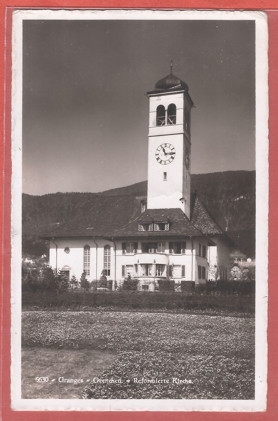 Cartoline postali: Grenchen - reformierte Kirche - 1957 gestempelt – Usato da Fislisbach venduto da Porano