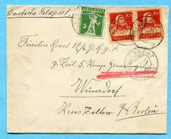 Brief von Dübendorf nach Wünsdorf 1915