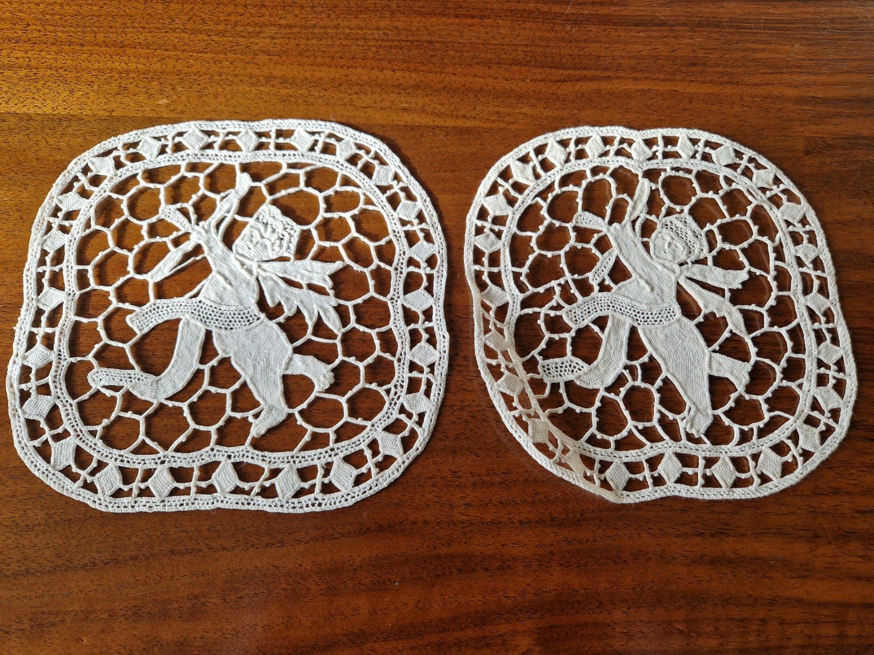 Altra biancheria da tavola: 2 Antike Spitzendeckchen Engel Handarbeit Spitze Vintage ... – Nuovo (secondo la descrizione) da Bern venduto da Antikbatik 7