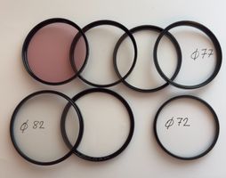 7 Objektivfilter  verschiedene Grössen (72, 77, 82mm)