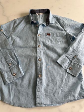 Jungen Hemd Hellblau / Gr. 116-122 / Langarm