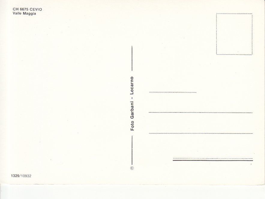 Ansichtskarten: Cevio ca. 1980 – Gebraucht aus Bürglen TG von StampGraf 1