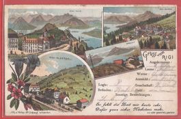 Gruss vom Rigi - Litho - 1919 gestempelt