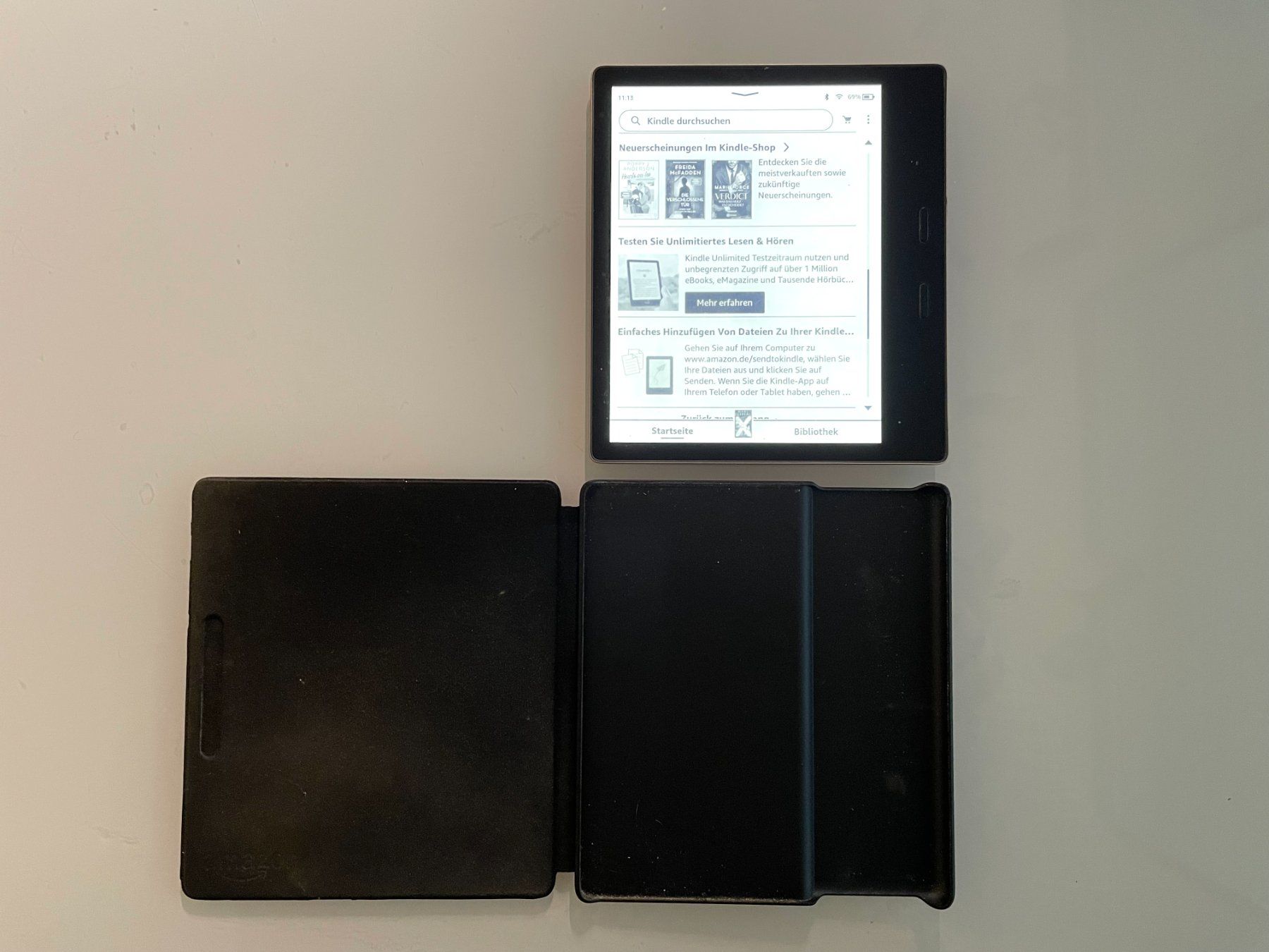 Amazon Tablet PC: Kindle Oasis E-Reader 32GB - Gold- Lederhülle Schwarz – Usato da Basel venduto da Wind_Sniffer 1