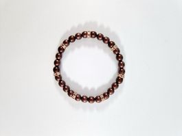 Damen Armband Bracelet Glasperlen mocca braun