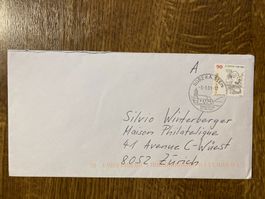 Schweiz 2001 Bedarfsbrief 90 Rp. Töpffer Werbest. Kaisten