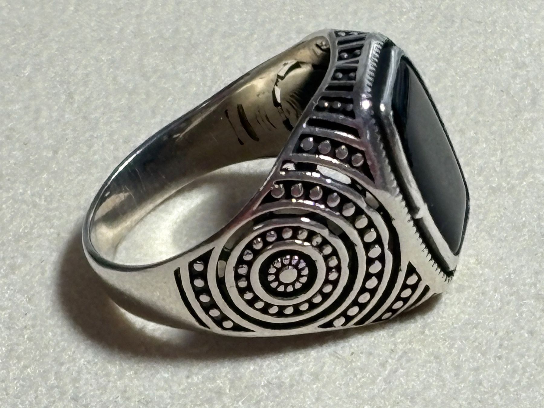 Onyx Anelli: Silberring 925, mit Onix, Gr. 27 – Usato da St. Peterzell venduto da verena40 2