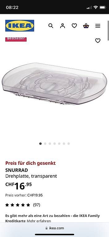 Plateaux: Drehplatte Kühlschrank Ikea – D'occasion à Boswil par Roman992 2