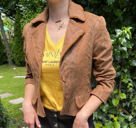 Giacca in print pitone di pelle ecco-S/M