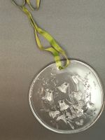Glasanhänger rund mit Blumenmotiv gebraucht 