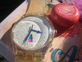 Swatch Uhr, Gold Glitzer, Kult Design, Sommerfeeling!