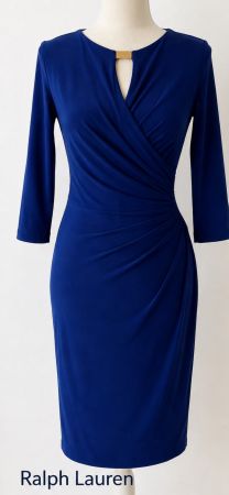 Robe Ralph Lauren bleu roi, taille 36 manches 3/4, Été