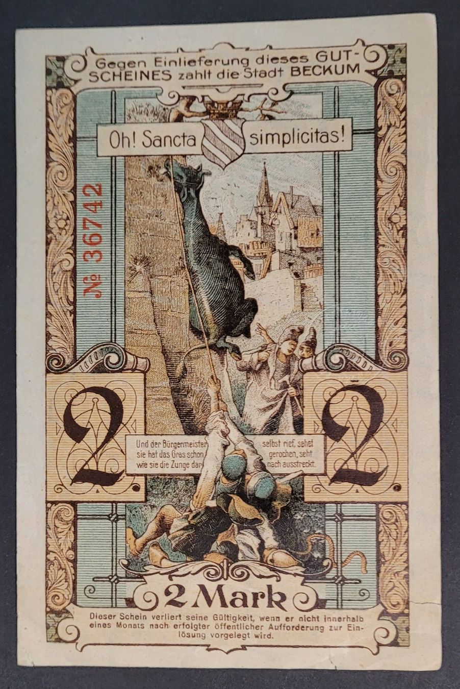 Banconote: 2 MARK / BECKUM 1918 – Usato da Mumpf venduto da antonio_schweiz_961 1