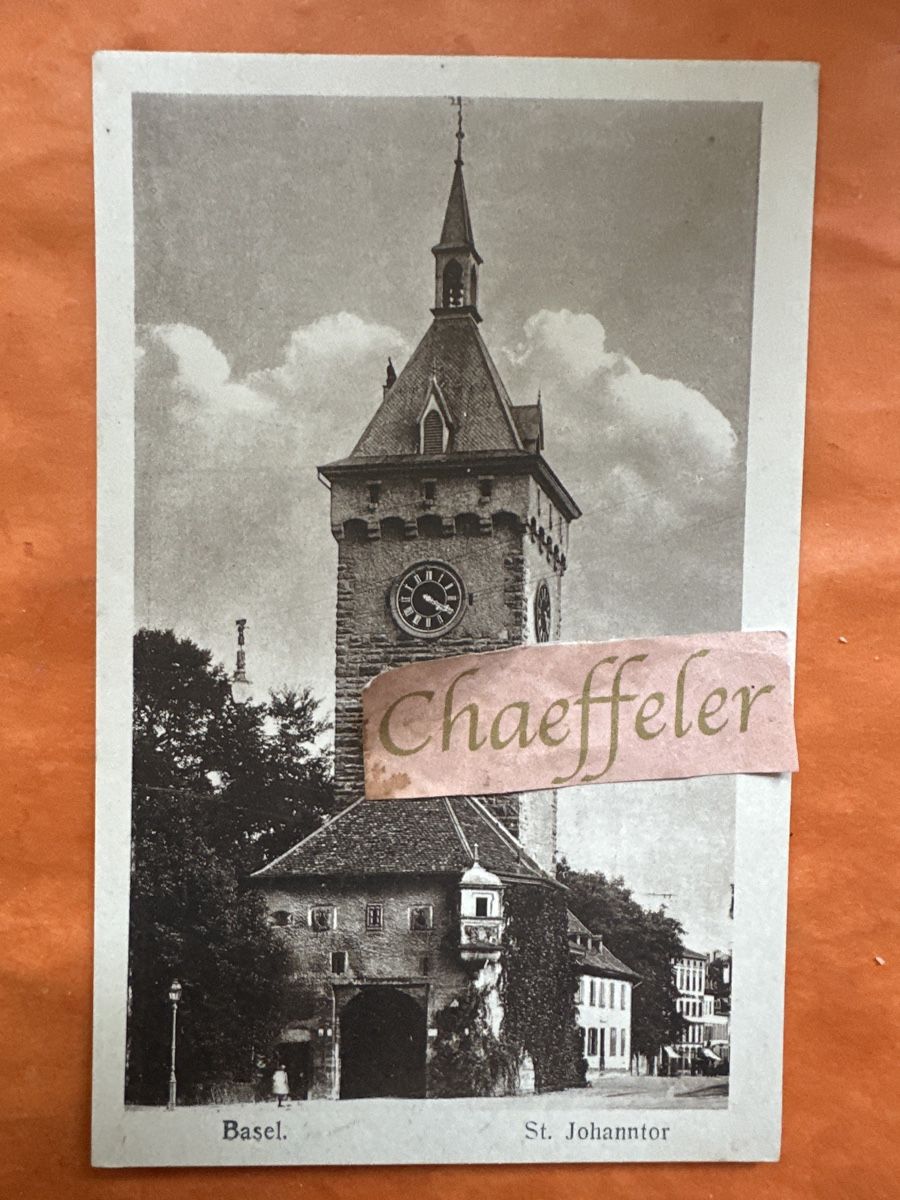 Cartoline postali: Antike Postkarte Basel St. Johannstor  – Usato da Zürich venduto da Chaeffeler