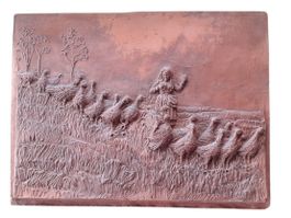 antikes Reliefbild Ton