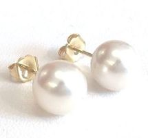 Südsee-Perlohrstecker, weiss, 750 Gelbgold, 9-9.5mm, 1.290,-
