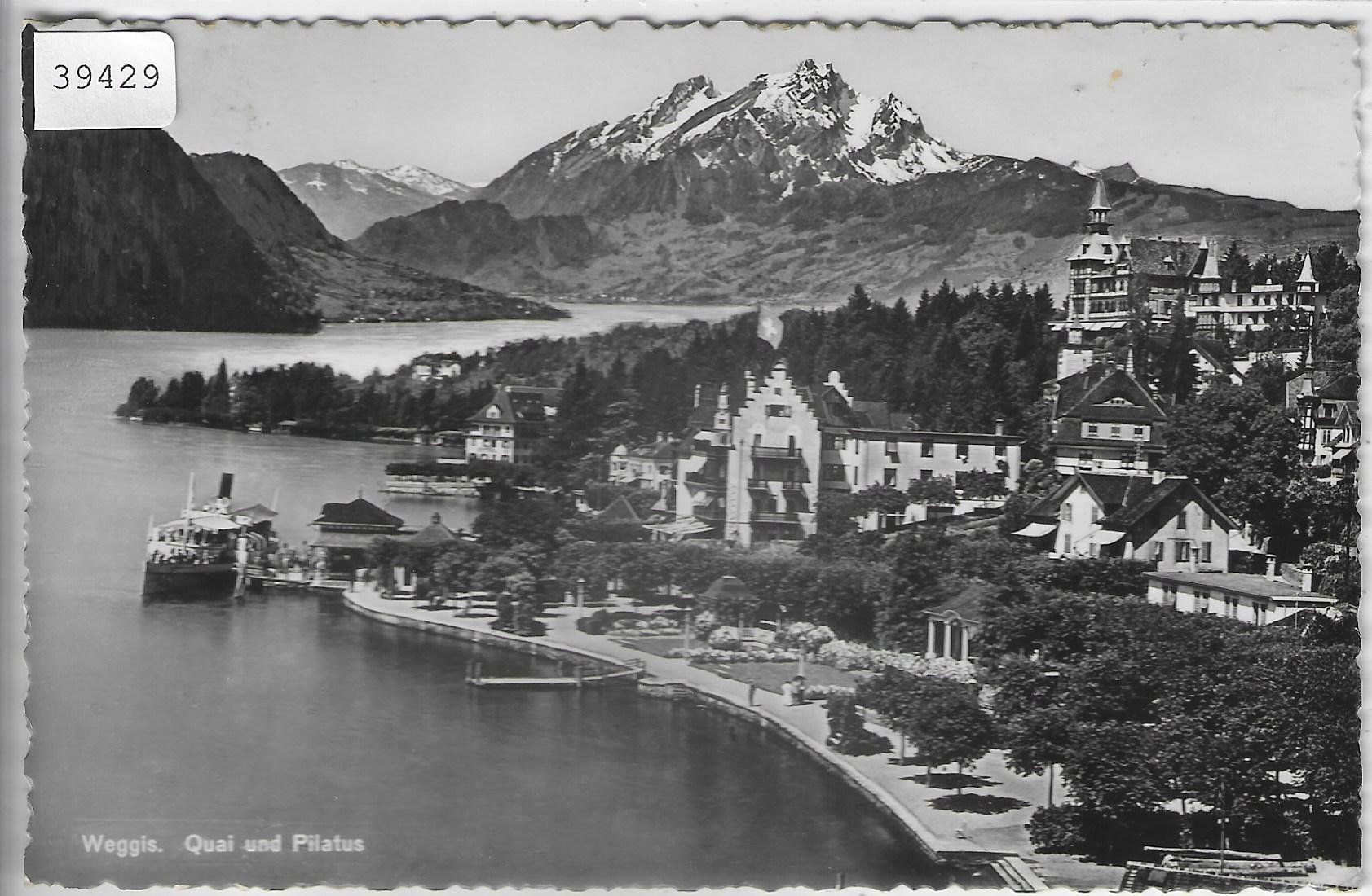 Cartoline postali: Weggis - Quai und Pilatus mit Schiff – Usato da Ettingen venduto da Kartenplanet