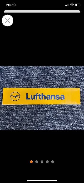 Insegne: Metallschild ?Lufthansa?  46 x 10 cm – Usato da Effretikon venduto da Bianchina2