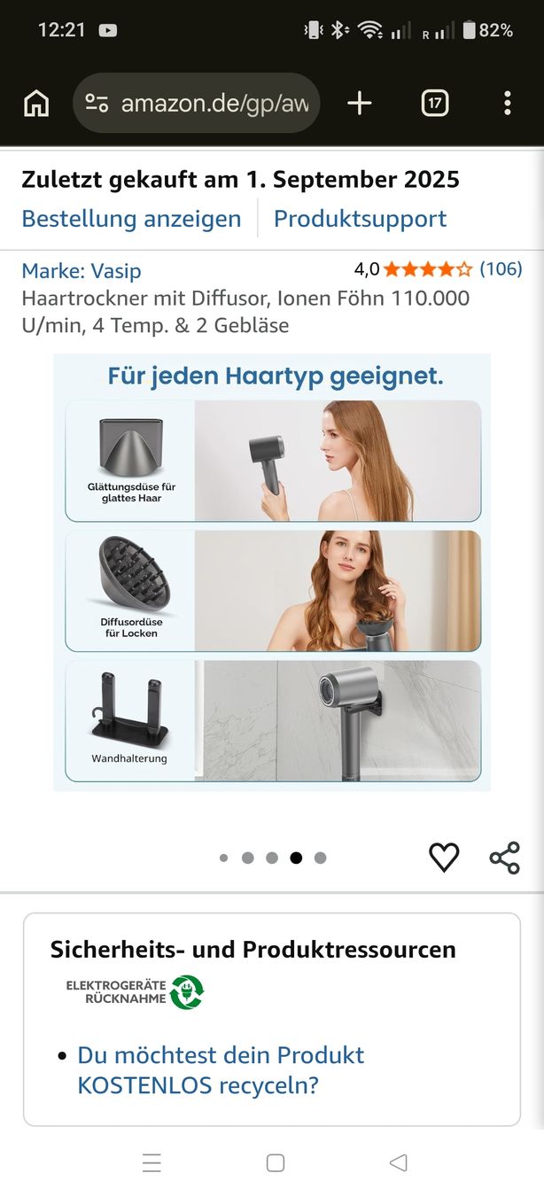 Föhn: Haartrockner Vasip mit Diffusor  – Gebraucht aus Aadorf von NadjaNightmare 6