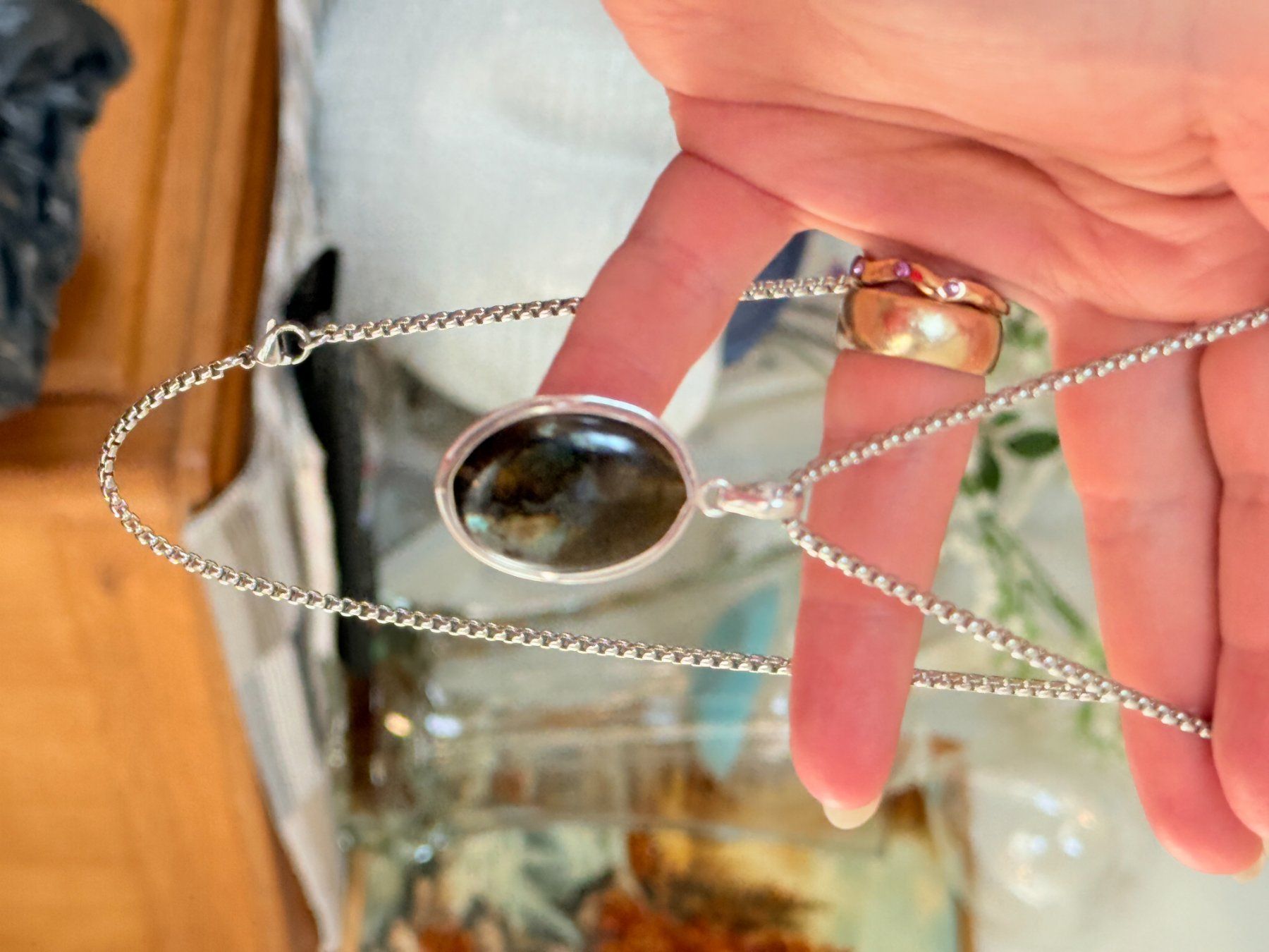 Catenine: Superbe collier Labradorite , neuf! – Nuovo e nell'imballaggio originale da Genève venduto da AGBERG 3