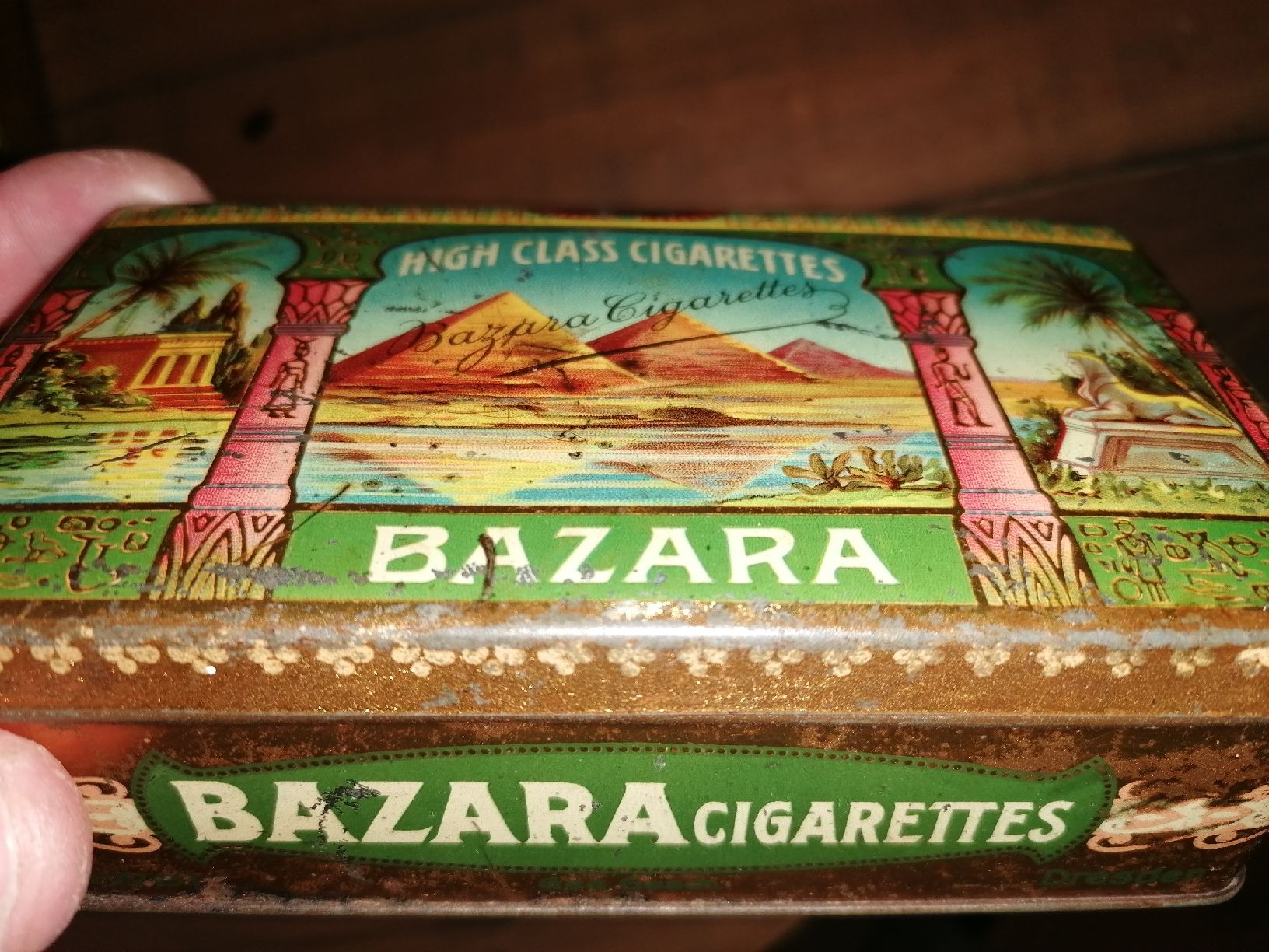 Tabacchi: Antike Blechdose Bazara 100 Zigaretten. Ca. 1910-20 – Usato da Zürich venduto da Tin4Life 1