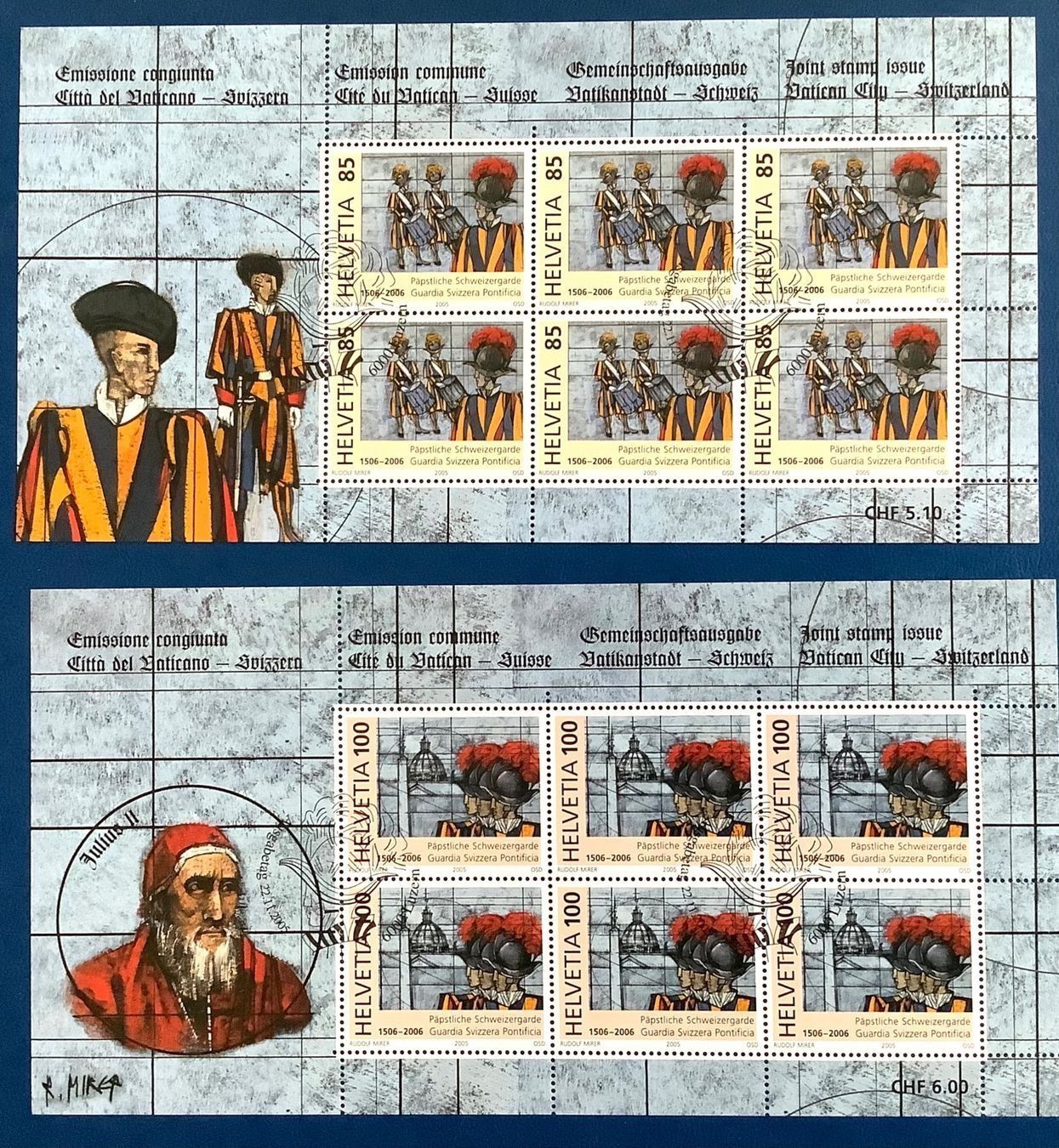 Tutti i francobolli: 2005 / Schweiz - Schweizer Garde Kleinbogen Satz ET – Nuovo (secondo la descrizione) da Liestal venduto da Skunk02
