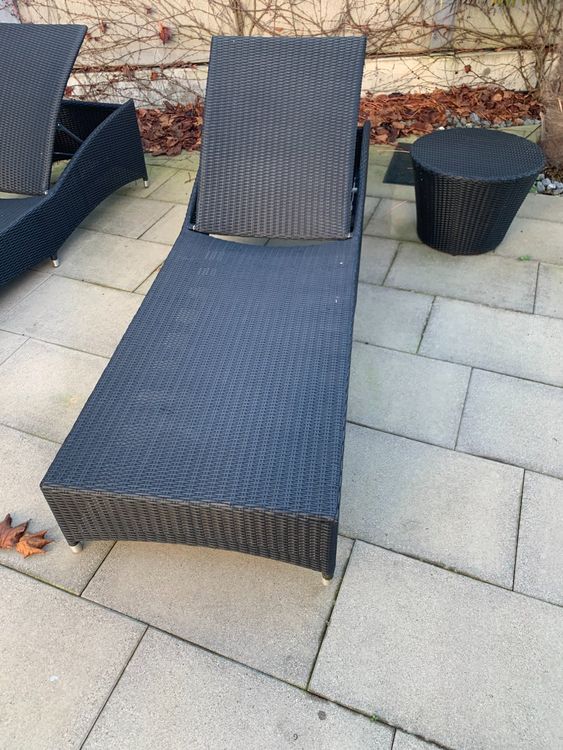 Polyrattan Sonnenliege Gartenliege klappbar schwarz Kaufen auf Ricardo