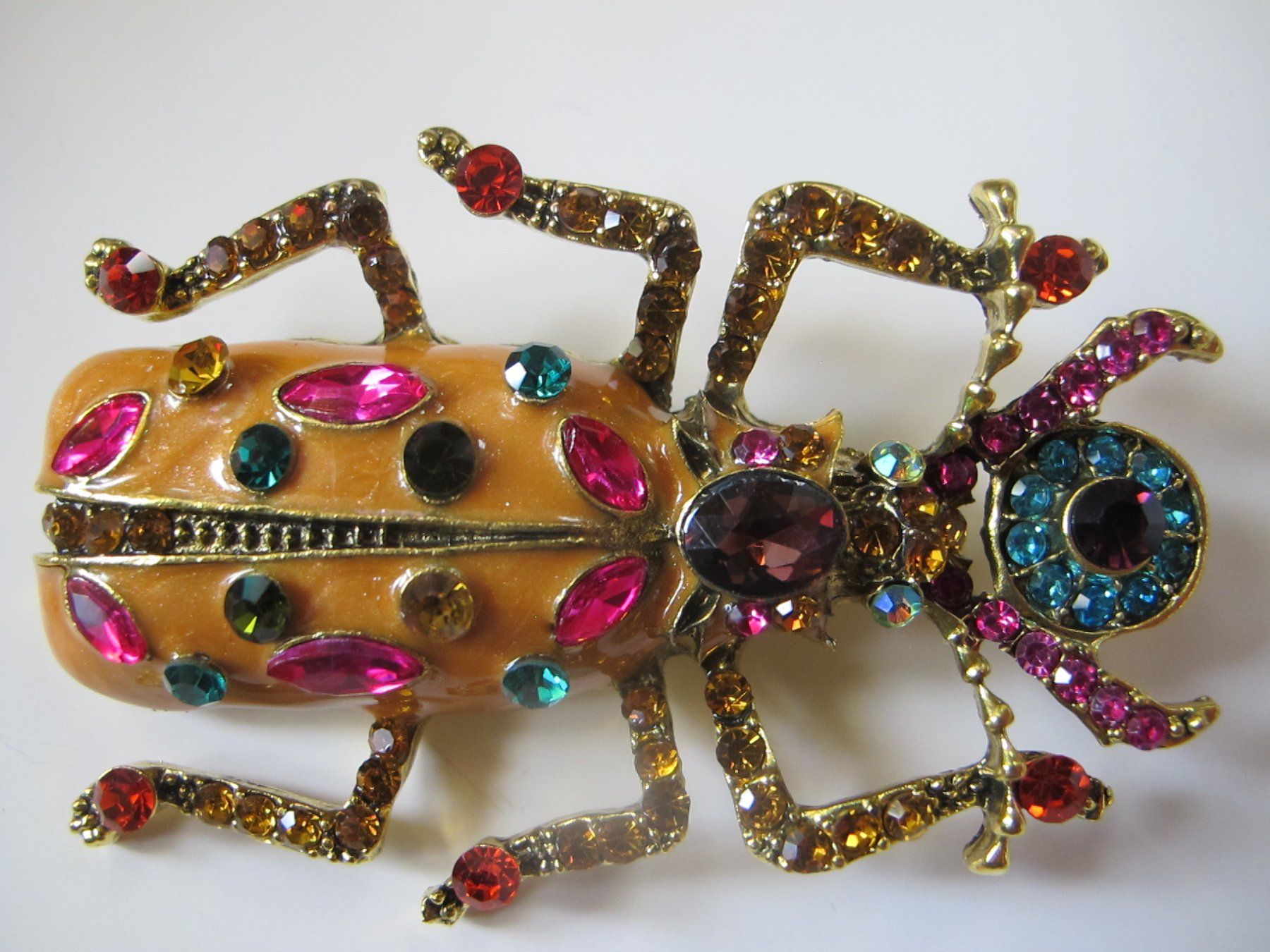 Spille & Fermagli: Grosse glitzernde Brosche Käfer Strass Massiv 7 x 4 cm – Nuovo (secondo la descrizione) da Löhningen venduto da Chimae67 1
