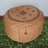 Marokkanischer Pouf / Sitzkissen aus Leder