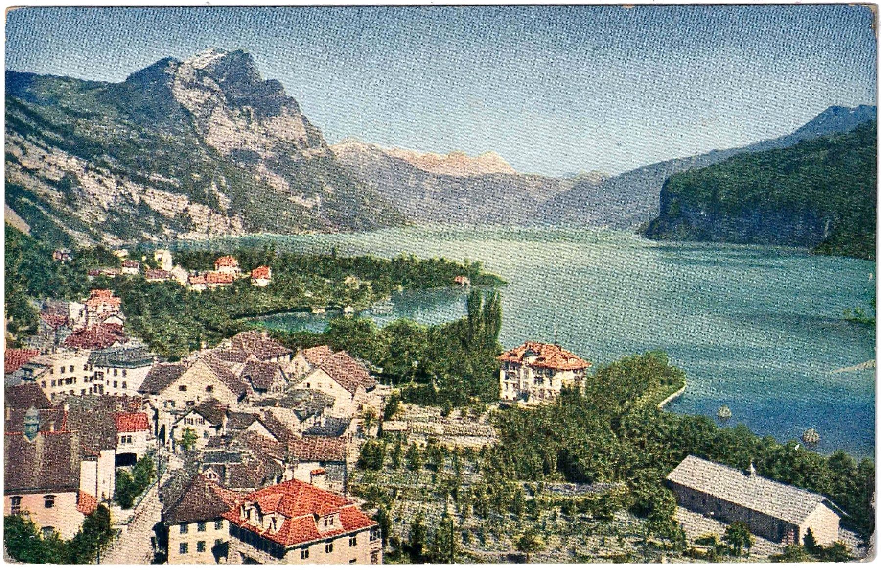 Cartoline postali: WEESEN am Wallender ca. 1910 (SG) – Usato da Oberdorf BL venduto da Hopfehuepfer