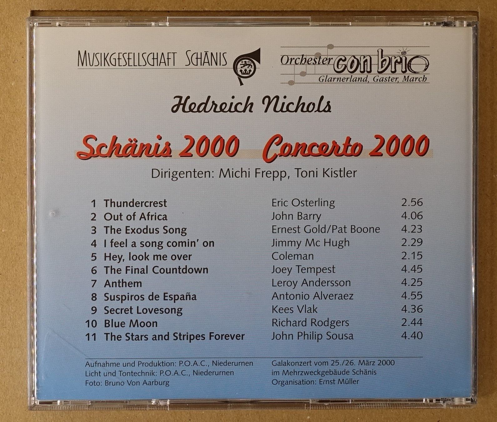 CD: H. Nichols - Schänis 2000 / Concerto 2000 - Schweiz - D24 – Usato da Sessa venduto da discoverymedia 1