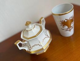 Sucrier & Gobelet Langenthal - Peints main S. Gonseth