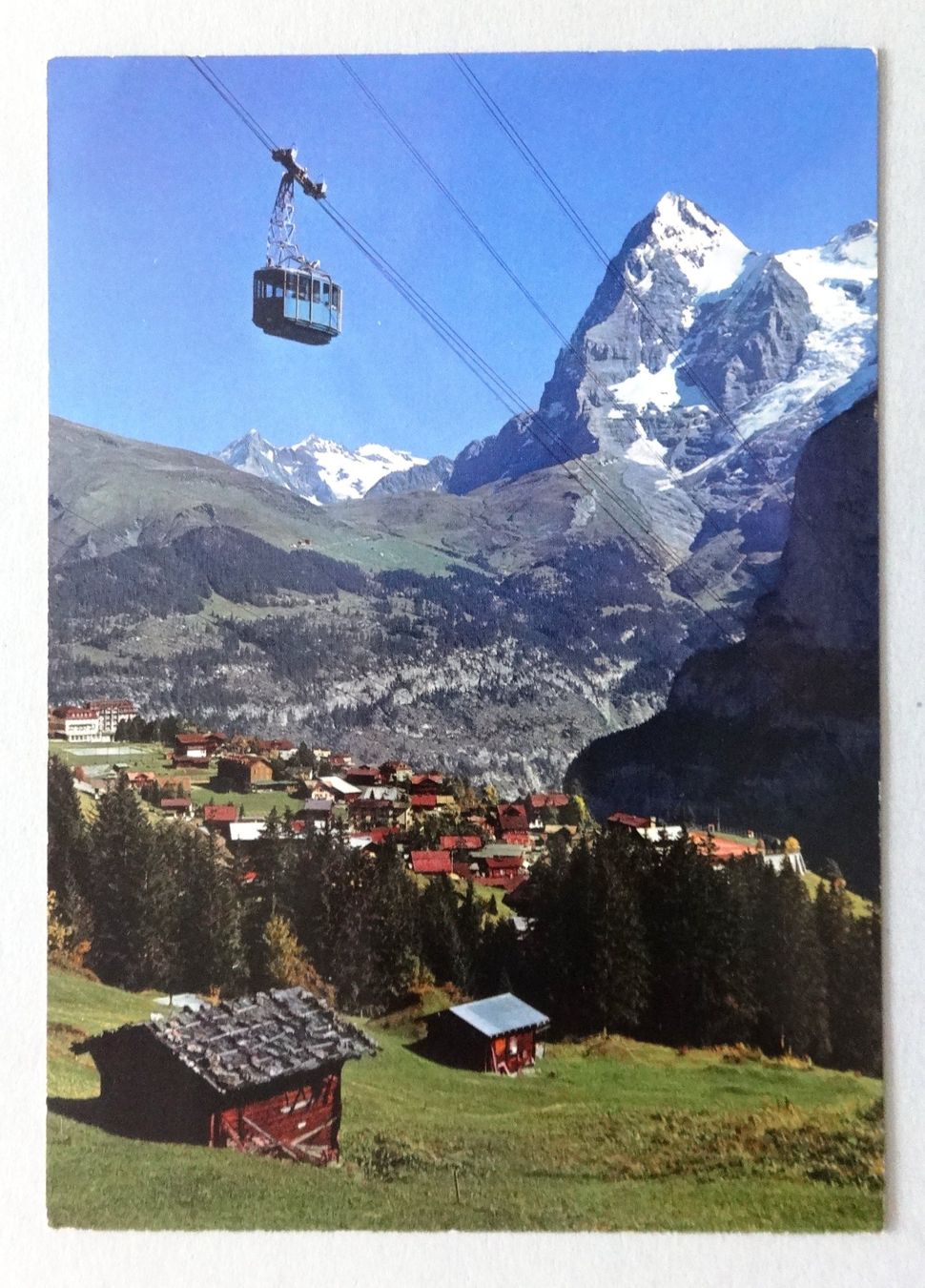 Ansichtskarten: Mürren, Schilthorn-Bahn mit Eiger – Gebraucht aus Fétigny von