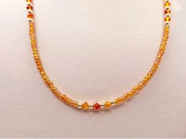 Damenhalskette Lang Swarovski Kristalle in Fire Opal/Orange