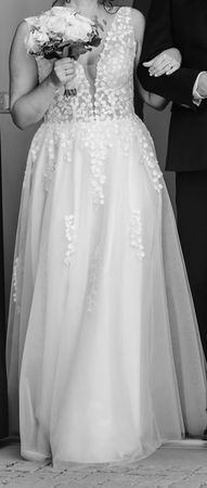 Hochzeitskleid Anna Sposa EliziaTüll A-Linie Weiss, Grösse38