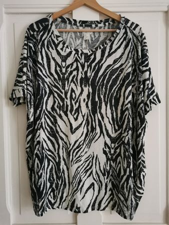 Zebra print T-Shirt H&M psychedelic, oversize Grösse S