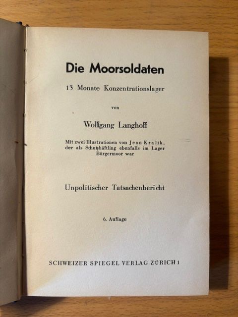 Bücher: Buch: "Die Moorsoldaten" 1935 – Gebraucht aus Seon von retep012 1