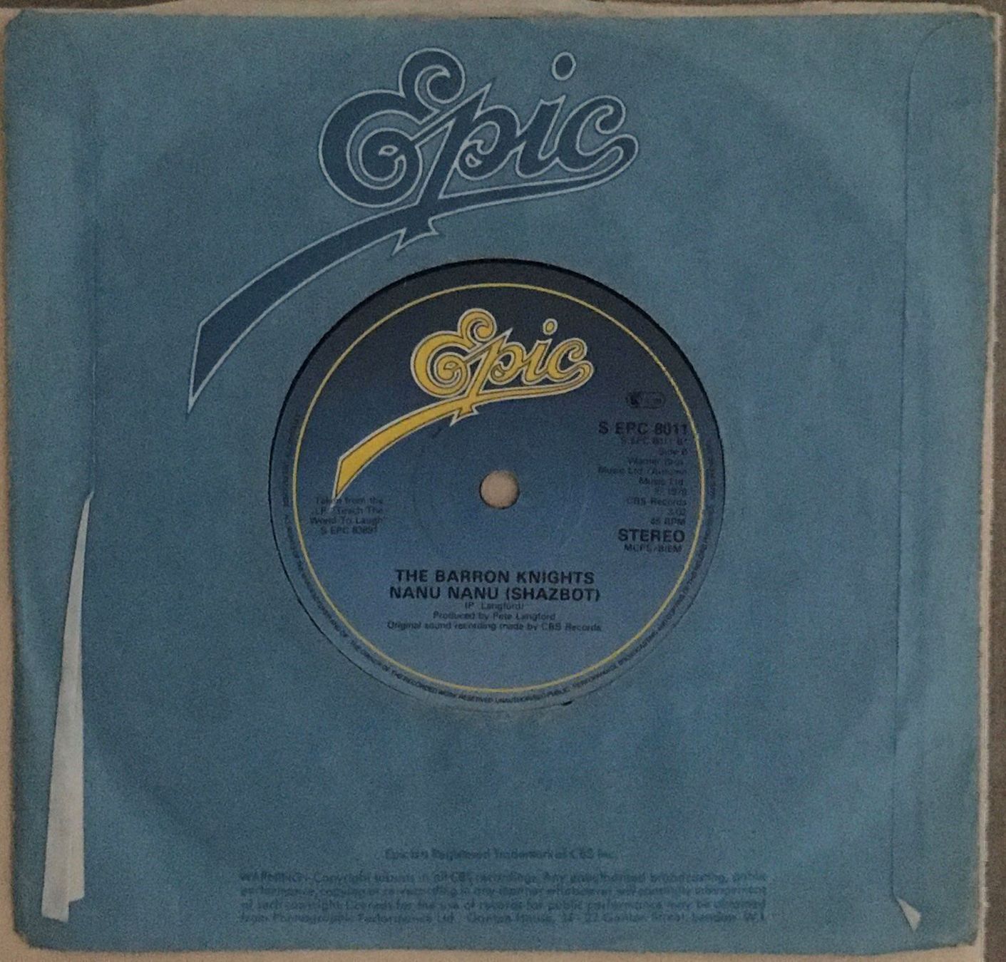 Dischi in vinile: THE BARRON KNIGHTS - FOOD FOR THOUGHT – Usato da Bussigny venduto da vinyl-pas-cher 1