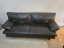 Ledersofa schwarz 