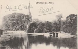 old UK Postcard STRAFFORD ON AVON  peacock series‪ AK uncirc