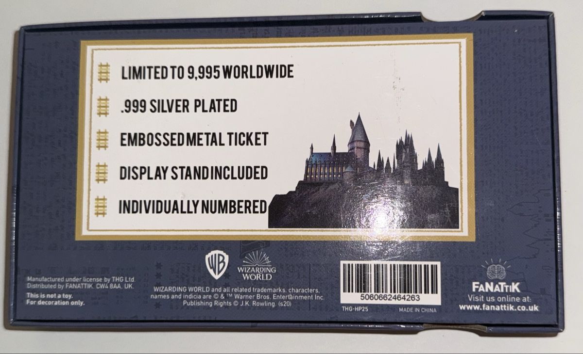 Statuette: Harry Potter billet argenté numéroté édition limitée – Nuovo e nell'imballaggio originale da Henniez venduto da Pichurri 1