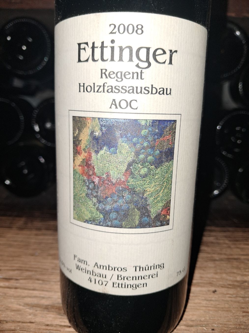 Vino: Ettinger Regent Holzfassausbau AOC 2008 – Nuovo e nell'imballaggio originale da Le locle venduto da juliensaran