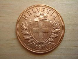 (A8)  2 Rappen 1910  VZ-UNZ